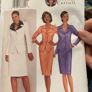 Misses Two piece Suit Jacket  / Skirt -  Butterick Diahann Carroll 3093  - Size 20, 22, 24 - Uncut - 2001
