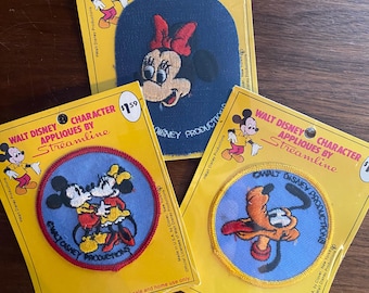 Apliques o parches de personajes de Walt Disney: Pluto, Minnie o Minnie con Mickey (fáciles de aplicar) Apliques para planchar o coser - Proyectos de manualidades