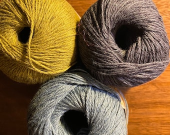 Terra  Cotton Bamboo for Knitting Crochet - Choose Olive Green, Denim Blue, Blue Grey  - New - 50% Bamboo  50 Cotton - 50 g 110m