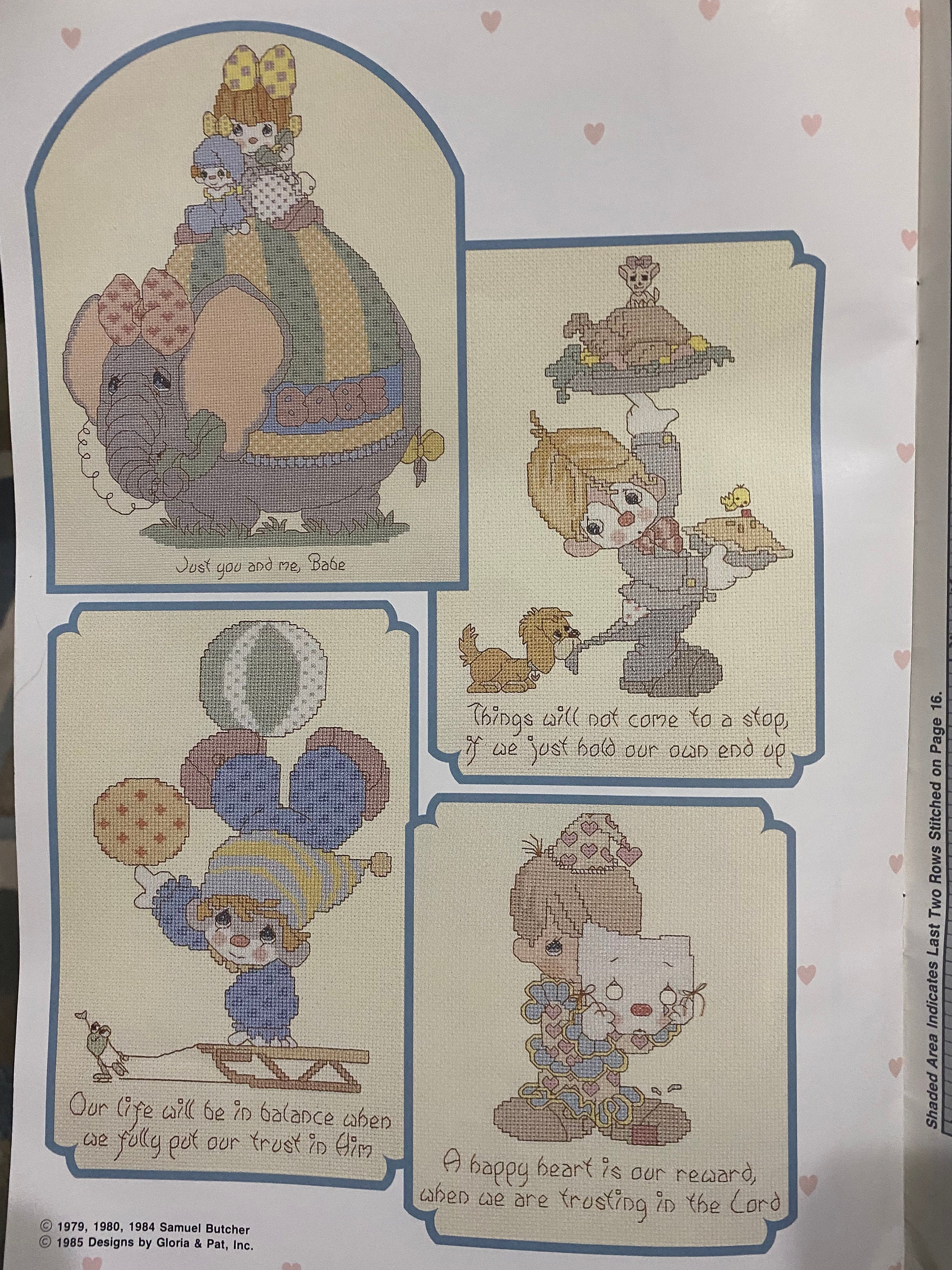 Counted Cross Stitch Pattern Books (2) Gloria and Pat Precious Moments &  Clowns