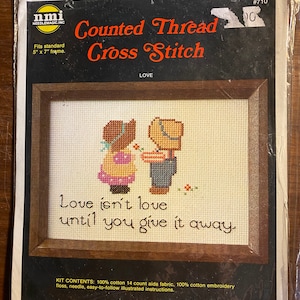 Love - Simple Children - Kit de ponto cruz contado novo fechado - nmi Needlemagic 710 - 5" x 7"