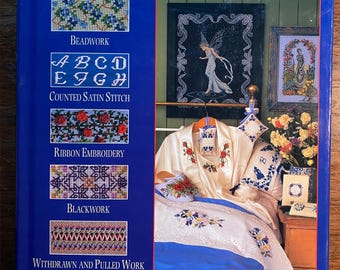 Cross Stitch Plus - Lindsey Fox / Heather Sproat 1997 Beadwork, Counted Satin, Ribbon Embroidery, Blackwork, Withdrawn / Pulled, Hardanger
