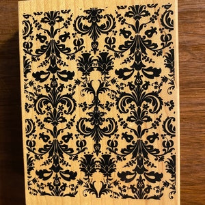 Recuerdos Medallion Floral Wallpaper Rubber Stamp Block - elaboración de papel, impresión, fabricación de tarjetas, ideal para niños-