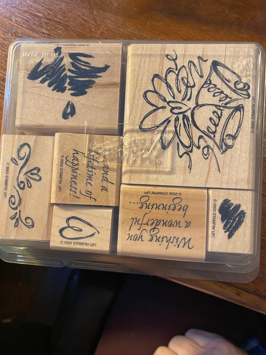 Stampin UP Rubber Stamp Blocks A Lifetime of Happiness 2002 Paper