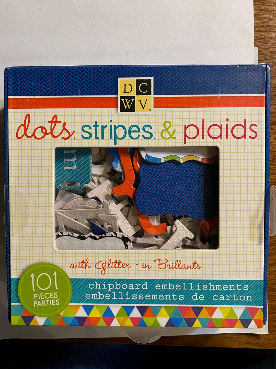 Chipboard Embellishments Dots Stripes & Plaids Letters Etsy