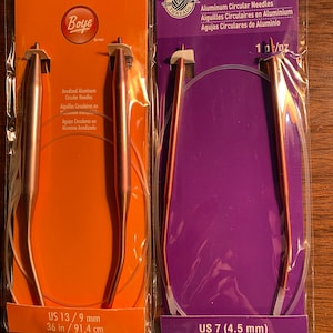 Knitting Needles Circular Pick: Size 13 or 7 Circular -   two points Clover Metal