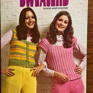 Sweater vests to Knit and Crochet for Women - Leisure Arts  #13 - Pullover / Button Front Patterns  - 1973