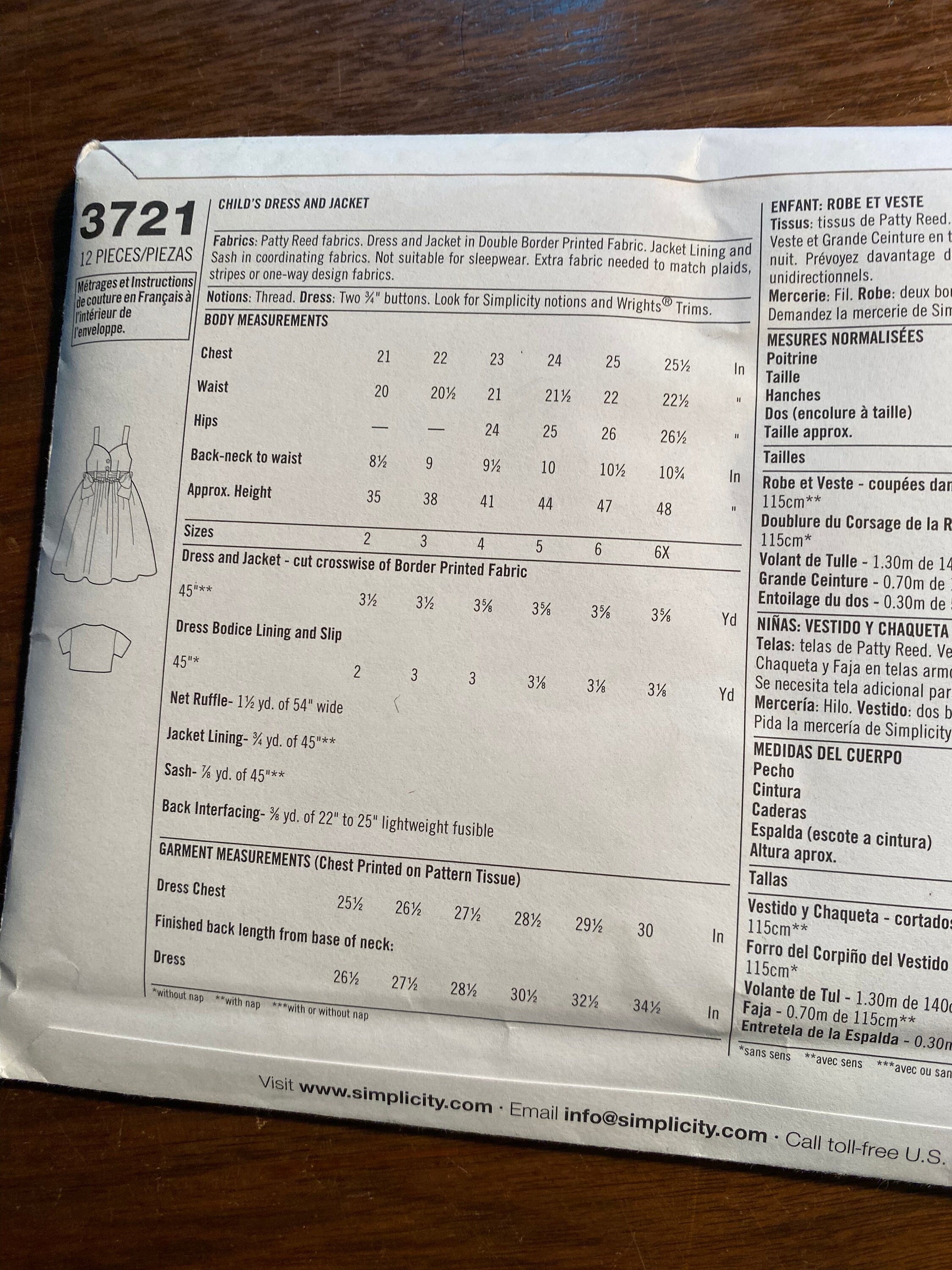 Patty Reed Designs Child's / Girl's Fancy Party Dress - Simplicity 3721 ...