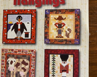 Hearthside Hangings More - Quilts Pieced Patterns - M Shimp / J Krueger - 2000 - Step-by-step Directions - color illustrations - Templates