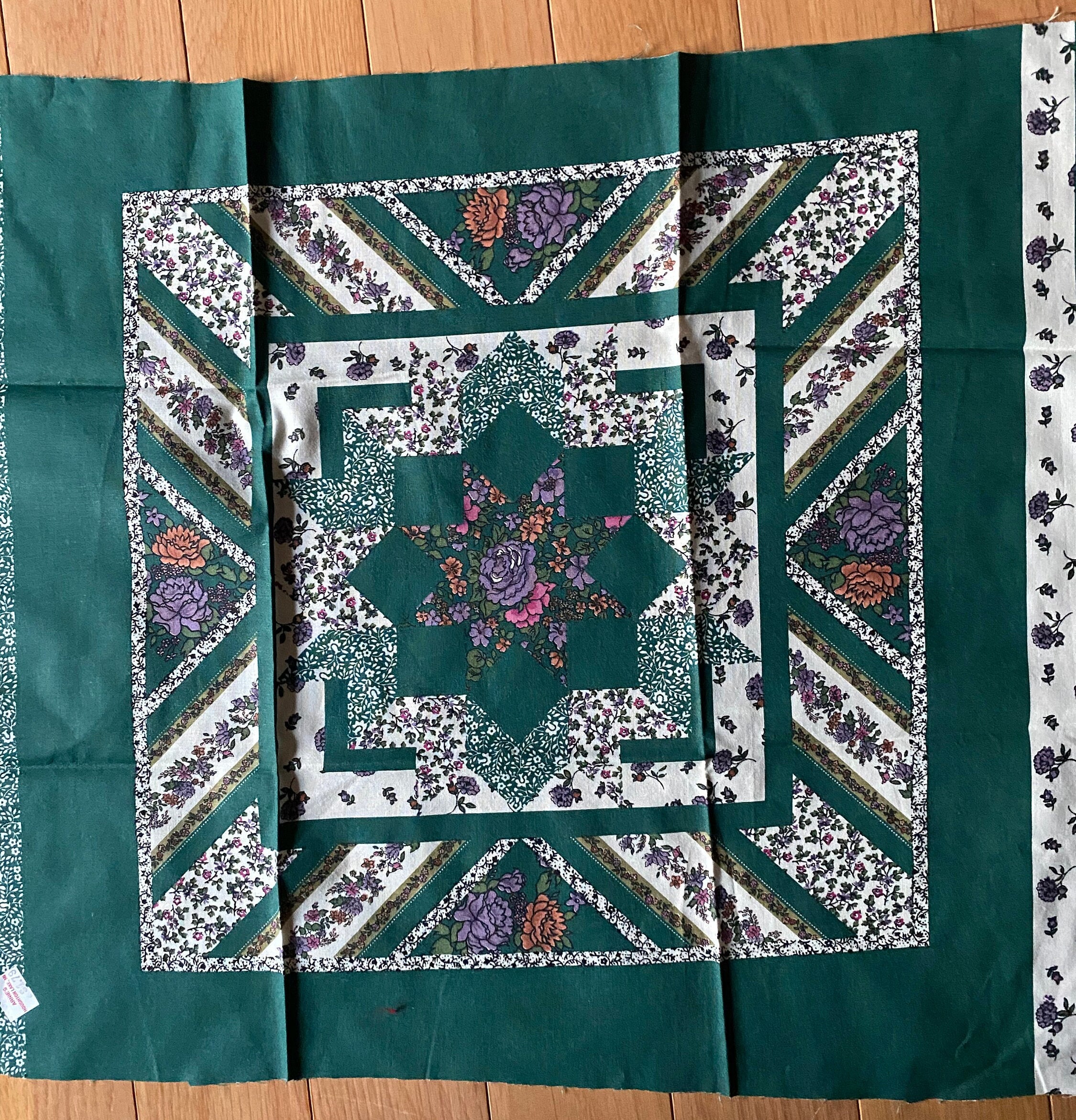 Grün/Rosa/Lila Töne Sterne Kissen Stoff PANEL, 60x40cm Nähen - Main Image