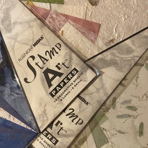 Pacote de papel texturizado - vários tamanhos, texturas - Escolha a cor principal Verde, Azul, Linho Branco - Decoupage, artesanato para scrap-booking, foto