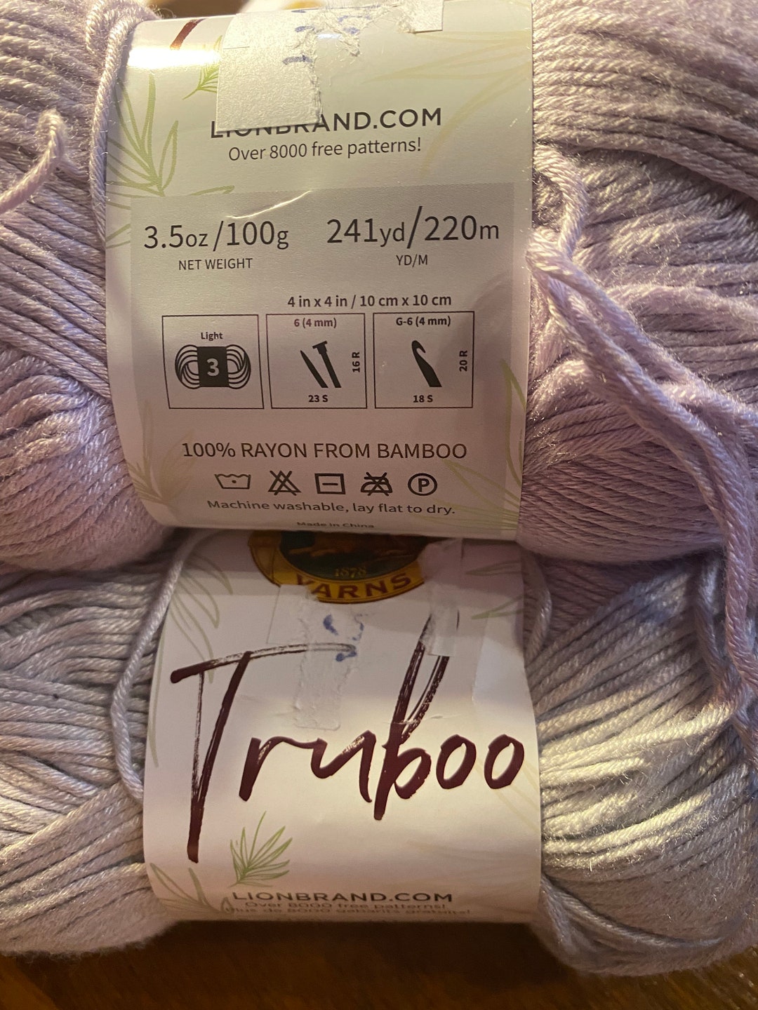 Lion Brand Truboo Super Soft Bamboo 100 Rayon From Bamboo Knit Crochet