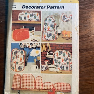 Kitchen Essentials Home Decorator Pattern Simplicity  5495  (Uncut)  - , Potholders,, Appliance Covers - 1972