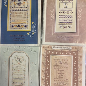 Speciale Sampler-borduurpatronen - Slingerontwerpen - Kies een diagram - Lente, Zwaan, Bruiloft, Dankbaarheid - elk met een bedel