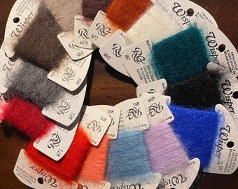 Wisper Mohair / Nylon - Specialty Needlework Floss - Needlepoint, Cross Stitch Choose: Color White, Brown, Grey - Rainbow Gallery - 20 Yards