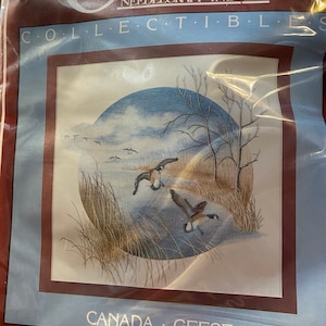 Canada Geese - Cathy Needlecraft Needlepoint 0502 - Crewel Embroidery Stitchery Kit - Birds - 18&quot; x 18&quot; (New - unopened)