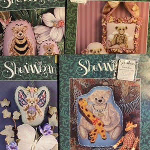 Shenanigans Choose: Noah Bear, Splendora Butterfly, Twinkle Bear, Beau Bumbel  - Just Nan - Counted Thread Cross Stitch Chart 1990s
