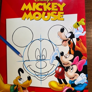 Apprenez à dessiner les dessins animés de Mickey Mouse de Disney - Walter Foster - Technique d'esquisse dans un livret d'instructions d'art, leçons d'art au crayon pour figure guide