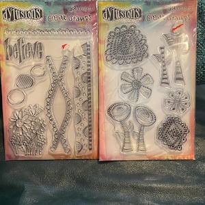 Dylusions fantaisistes par Ranger Bloc de tampons en caoutchouc Fantasy Fare - créations en papier, impression / fabrication de cartes, choix du modèle