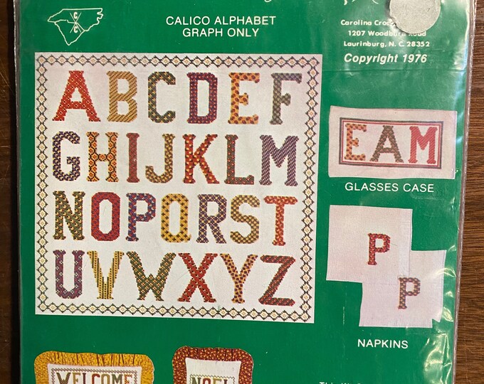 Calico Alphabet Abc's - 1976 - Graph of Charted Designs for Counted ...