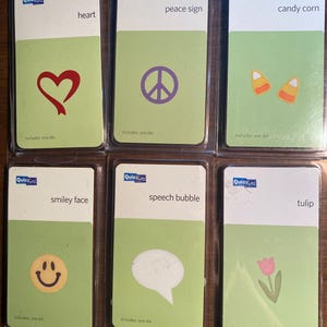 Snoep / Hart / Vrede / Bubbel / Gezicht / Tulp - Craft Dies Quickutz - papier knutselen, afdrukken, kaarten maken - Die 2" x 2" kies object