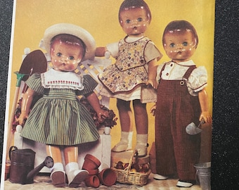 DOLL CLOTHES  Outfits Fits  18"  doll Vogue Doll collection 7655  Pattern -  Dress, Overalls, Shirt, Pinafore - 2002