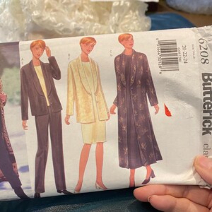 Dress, Skirt, Top, Pants / JACKET Misses  Butterick Classics,  Sewing Pattern 6208 Women&#39;s / Ladies size 20, 22, 24 (Uncut) - 1999 - Outfit