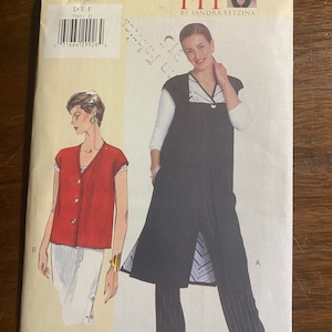 Vest - Long or Short Vogue Today&#39;s Fit Misses and Misses Petite Pattern #7065 (uncut)  1999 Size D/E/F Bust 38 to 43