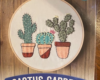 Cactus Garden - Progetto per il fine settimana di Leisure Arts - Kit per ricamo - 49811 Kit per ricamo rapido/facile da 6" di diametro - 2018
