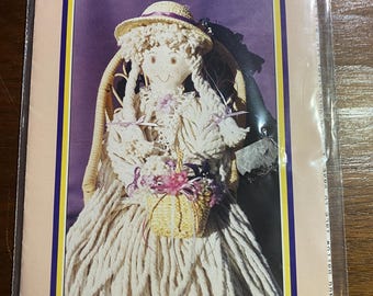 Stoff Mop Puppe - Stoff Dekoration - Muster - Pauline Williamson - 1989 - ungeschnitten