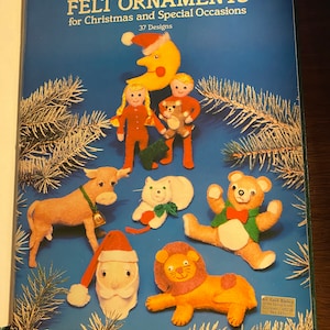 Fazendo enfeites de feltro para o Natal e ocasiões especiais - 1983 - Fácil para iniciantes - Jane Slovachek - Dover - 37 designs
