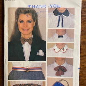Collars, Belts, Handbag (Purse), Bow Tie, Handkerchief, Cumberbund - Butterick #3378 Pattern (uncut)