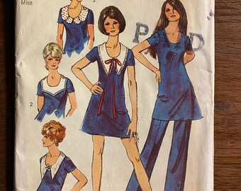 Pattern 8746 Vintage 1970s Simplicity Sewing Pattern 8746 Mini Dress With Detachable ...