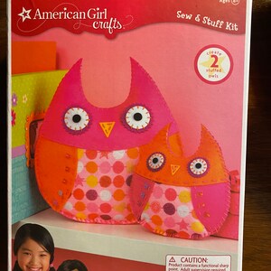 American Girl Crafts Felt Owls Sew / Stuff Kit - for 8 years + 2013 - Fun Sewing Project Quick Easy - EK Success