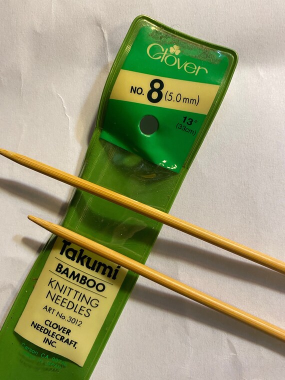 KNITTING NEEDLES Size 8 5.0mm Bamboo Premium Clover 13 Long in Original  Package 