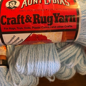 Aunt Lydia&#39;s Craft & Rug Yarn - Soft Blue - Caron - 60 yds - 3 ply