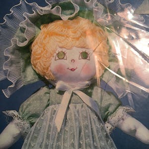 A Soft Stuffed Sewn Baby Doll Pattern #105 Vintage Uncut / doll w/yarn hair