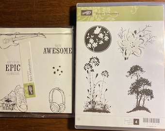 Stampin UP Stempelblöcke - Wählen Sie zwischen Serene Silhouettes oder Epische Feierlichkeiten - Papierbasteln, Druckherstellung, Kartenherstellung, ideal für Kinder