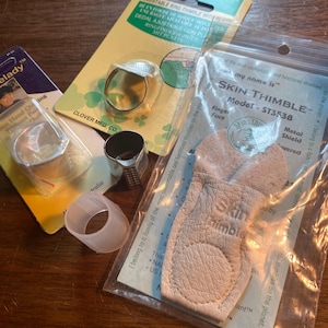 Thimble Choose: Finger Thimble or Leather -  Quilting / Sewing Notion (NEW) - Clover / Thimblelady / IAP