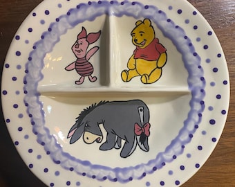 Vintage 1976 Winnie the Pooh Melamine Divided Plate - Zak Designs
