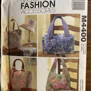 Conjunto de Bolsas / Totes / Sacos / Sombrero / Monedero McCall's M 4400 Patrón para coser - 2004 - - incluye - sin cortar