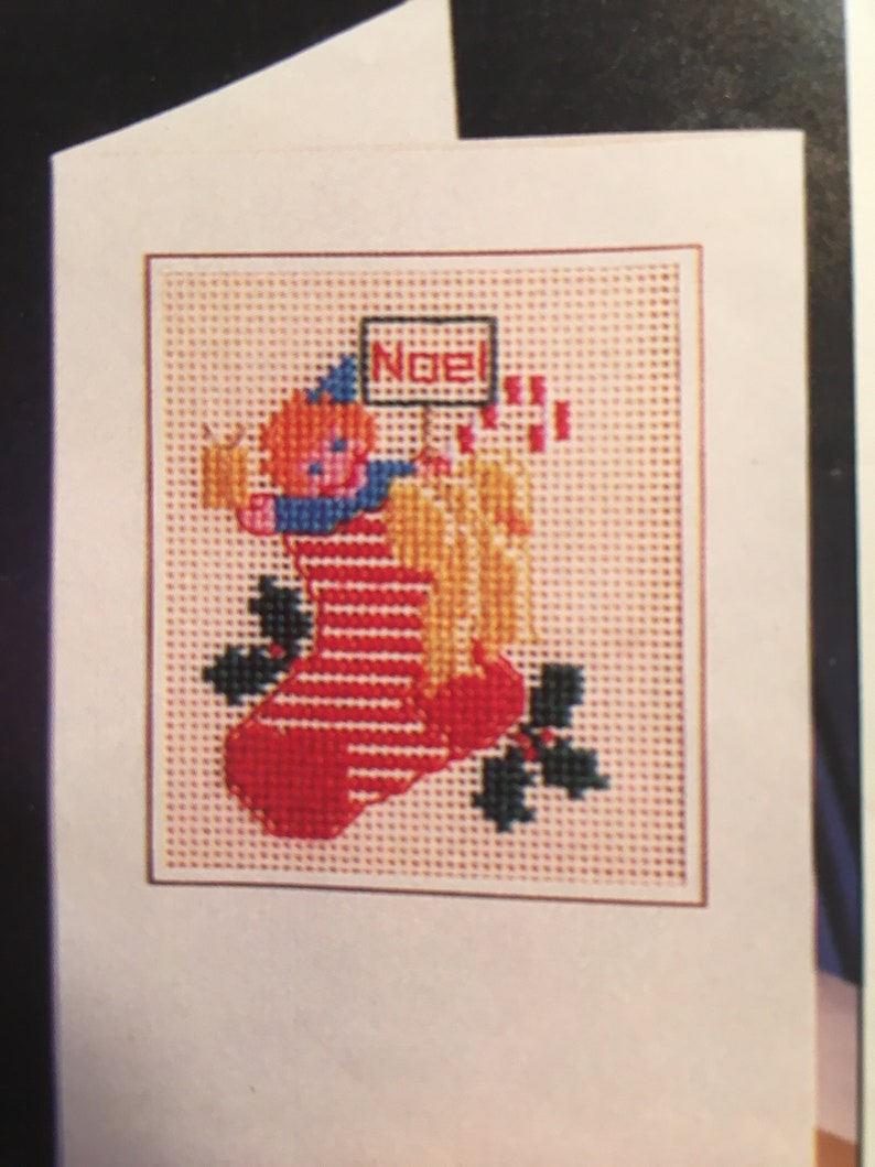 Better Homes /& Gardens #02998X Santa Claus Paragon Needlecrafts SANTA Noel Stocking Counted Cross Stitch Christmas CARD Kit set of 4