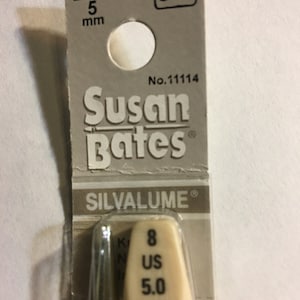 Aiguilles à tricoter Susan Bates Silvalume n° 8 - 33 cm de long - Une pointe - Nouveau