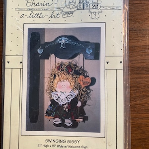 Swinging Sissy -  Doll - Painted Wood  - Sharon Sharp - 1992 - Painting Design Packet - Folk Art Tole