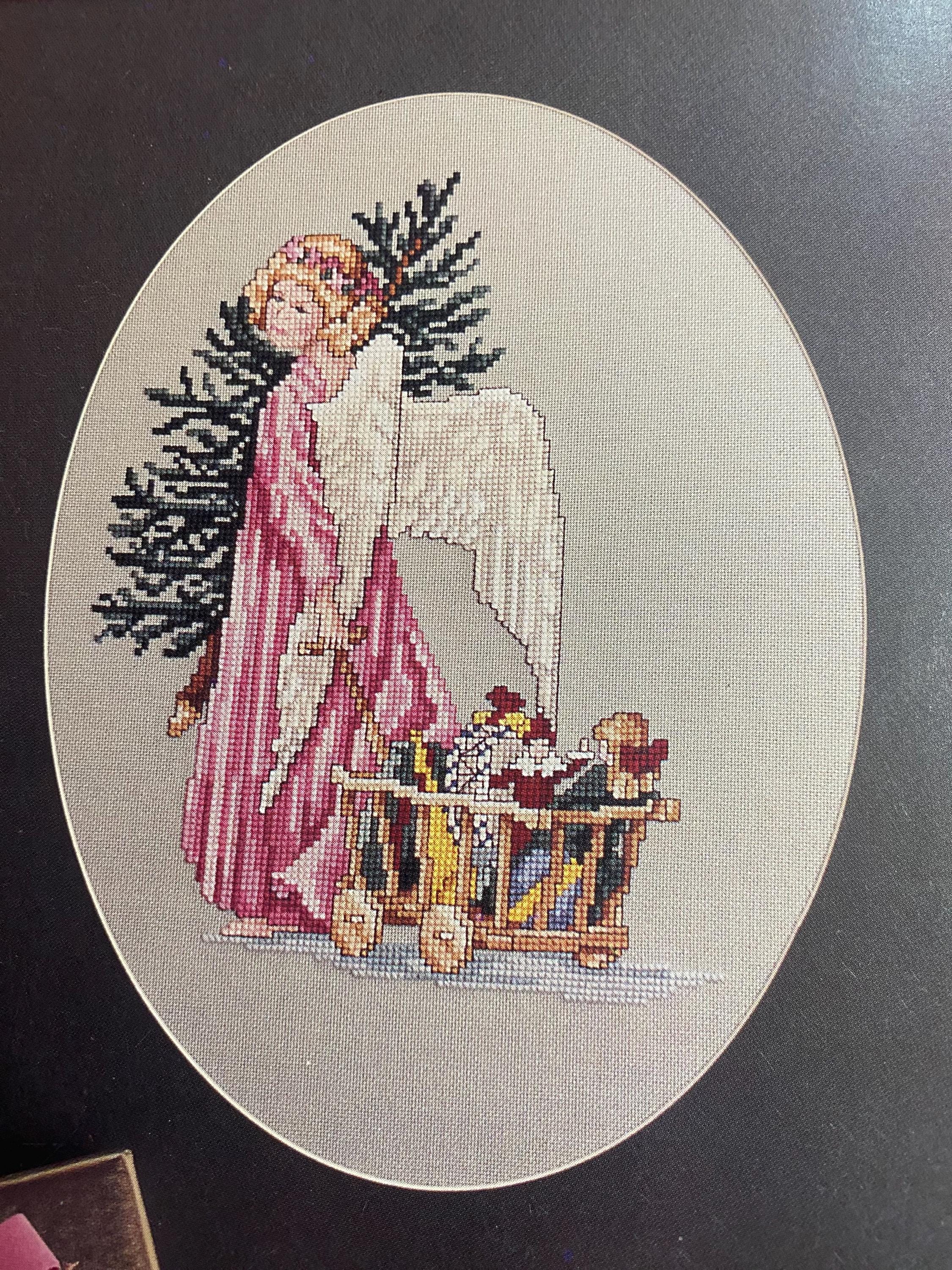 Threadbare Carol Angel Album Part II Christmas With Tree - Carol Emmer - Counted Thread ...