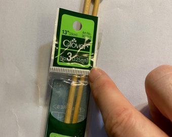 Druty dziewiarskie rozmiar 3 (3,25 mm) bambusowe Premium - koniczyna - 13" długości - nowe w oryginalnym opakowaniu