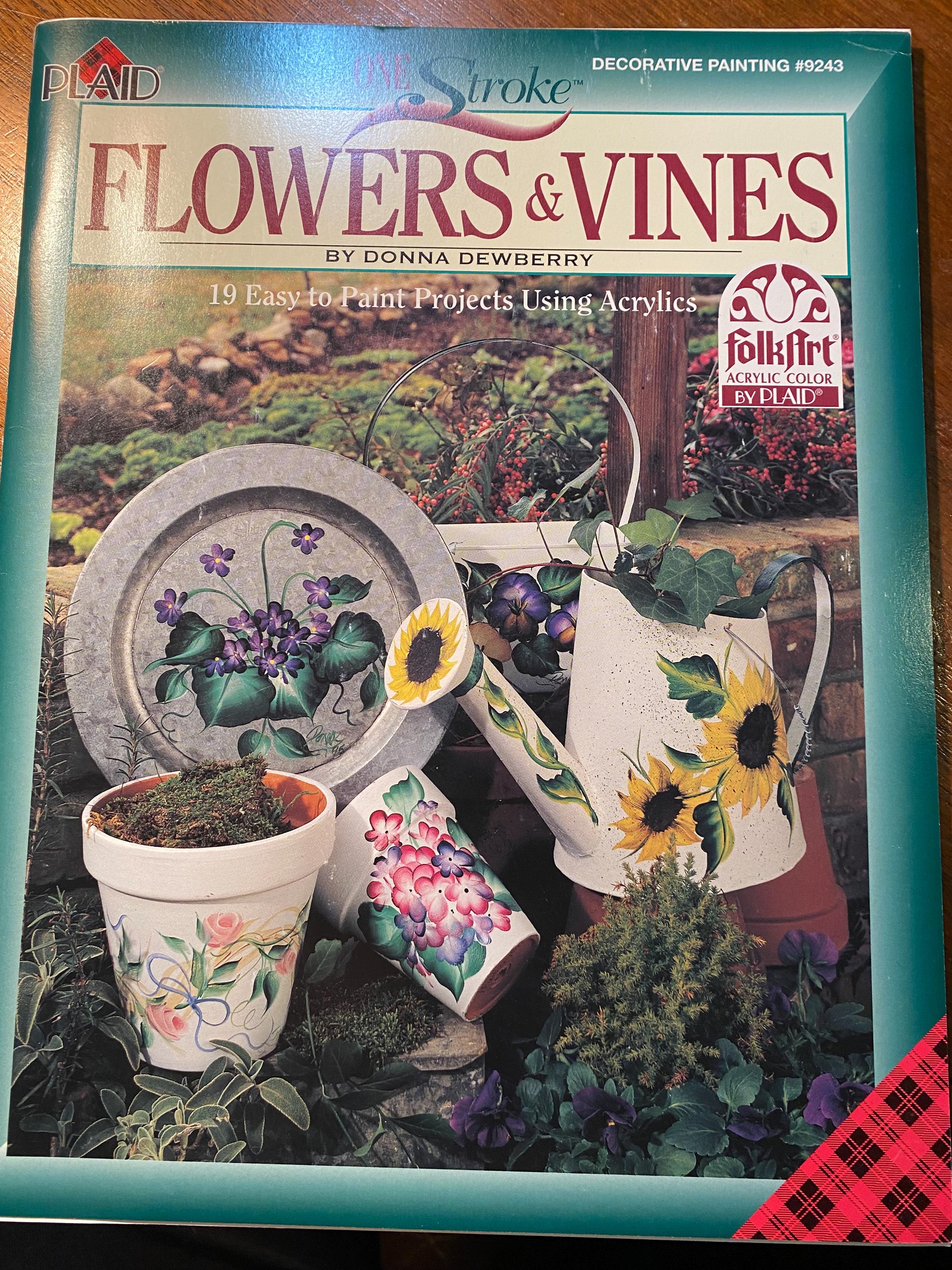 ドナ・デューベリーの花/つるのワンストロークペインティング - 1996