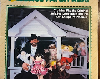 Crochet Doll Wardrobe Book by Plaid #7545 - Knit designs for Original Size to Preemie (Cabbage Patch)  - Baby Doll Clothes - 1982