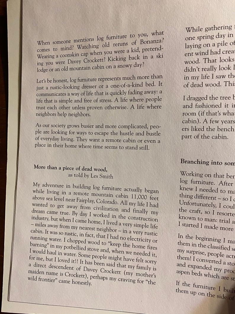 Build Your Own Log Furniture 10 Projects You Can Build L Etsy