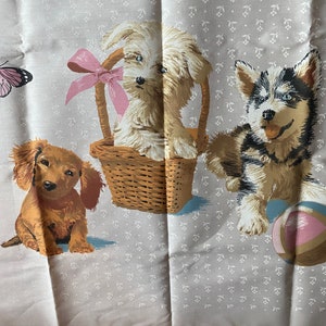 Puppy Dogs Kitty Cat Fabric PANEL cutout - Choose Full Panel or Partial Ready to Sew, stuff enjoy (Pillow, Appliqué, Quilt) 26" tall x 26"